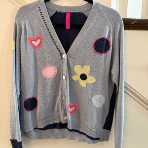 Zaket and Plover V neck cardigan embroidered sweater M